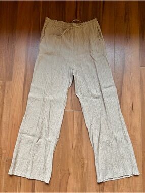 Beige Flowy Pants